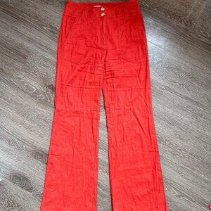 Anthropologie Maeve The Naomi High Waist Flare Pants - Bright Orange size 4